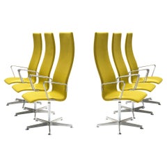 Arne Jacobsen High Back 'Oxford' Swivel Chairs 