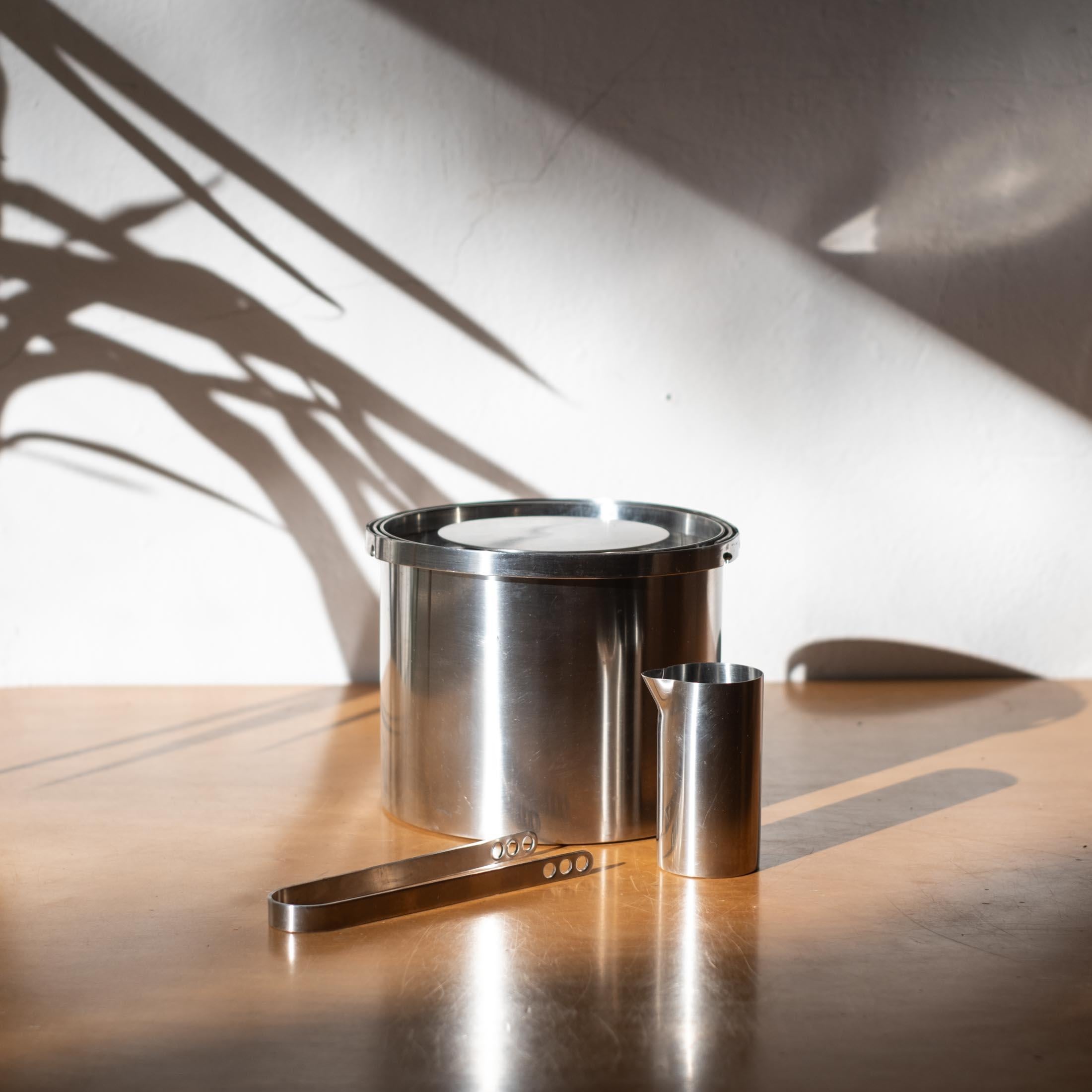 Arne Jacobsen Cubitera Pinzas Stelton Juego de bar moderno danés Escandinavo moderno en venta