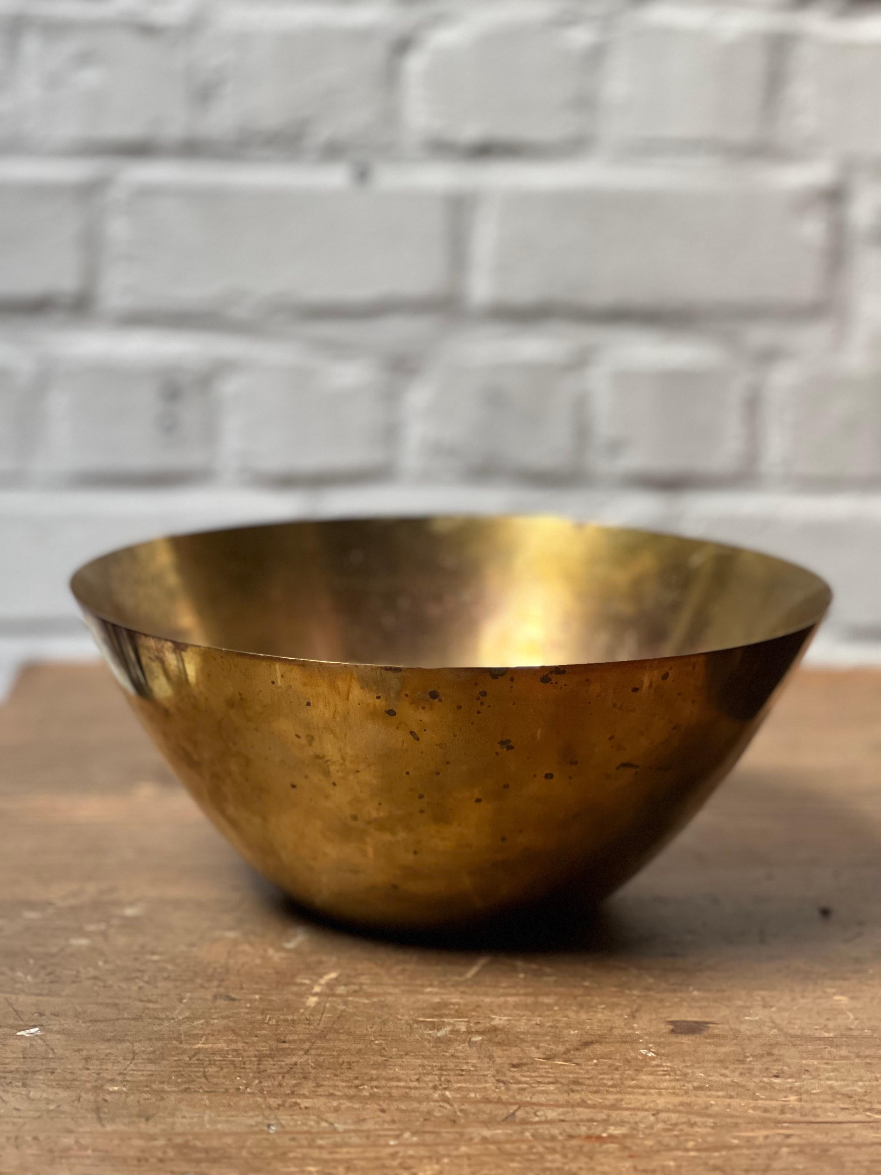 Mid-20th Century Arne Jacobsen Iconic brass bowl for Stelton brassware Denmark 1960's For Sale