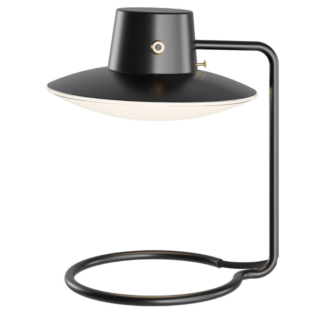 Brass Arne Jacobsen Large 'AJ Oxford' Table Lamp in Opal Glass for Louis Poulsen For Sale