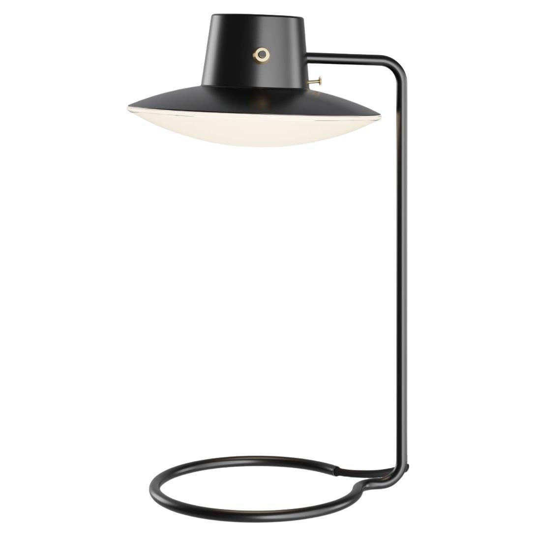 Große Tischlampe „AJ Oxford“ von Arne Jacobsen mit Opal und Metallschirm für Louis Poulsen