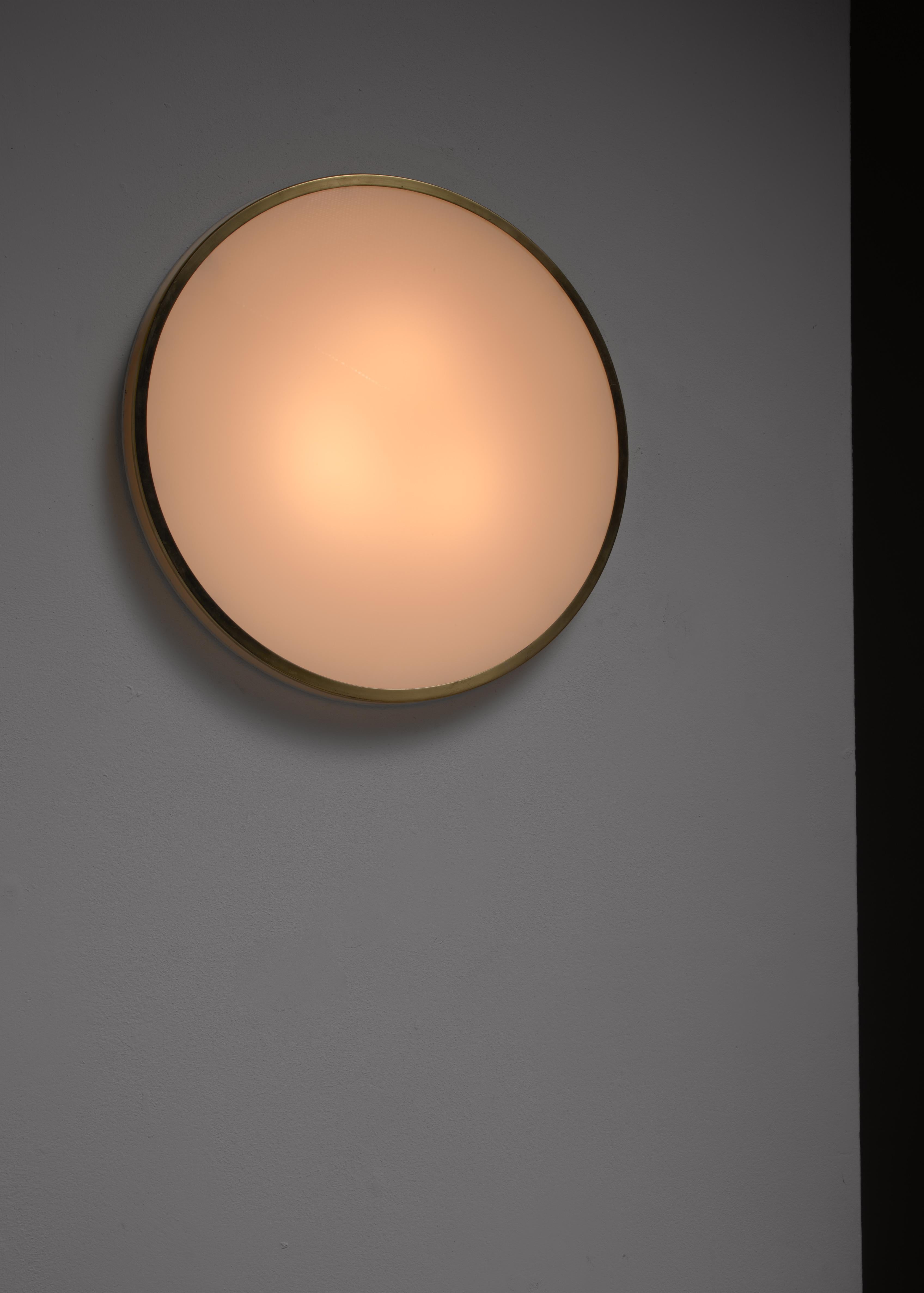 Scandinavian Modern Arne Jacobsen Large Munkegaard Ceiling or Wall Lamp, Denmark, 1950s '10 Pcs' For Sale