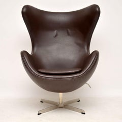 Arne Jacobsen Leather Swivel Egg Chair