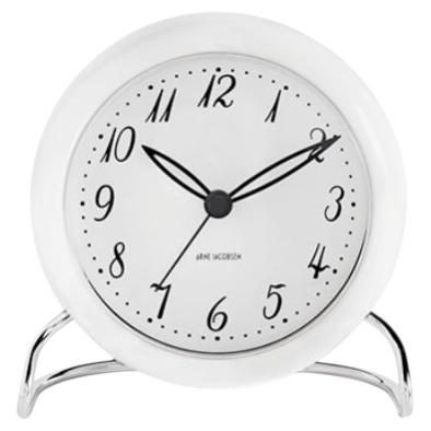 Reloj de mesa «LK» de Arne Jacobsen, de plástico blanco, diseño escandinavo