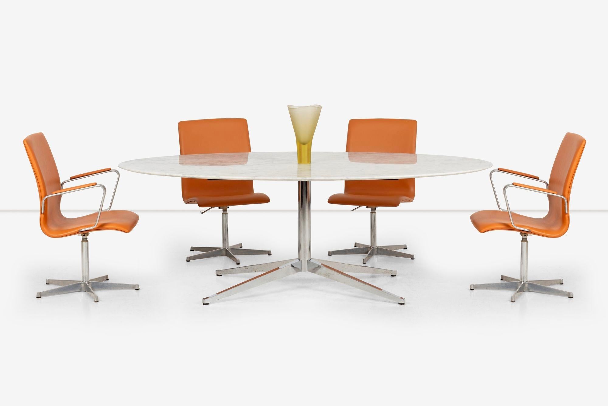 Mid-Century Modern Walter Knoll Low-Back Oxford Dining Chairs Set of Six For Sale