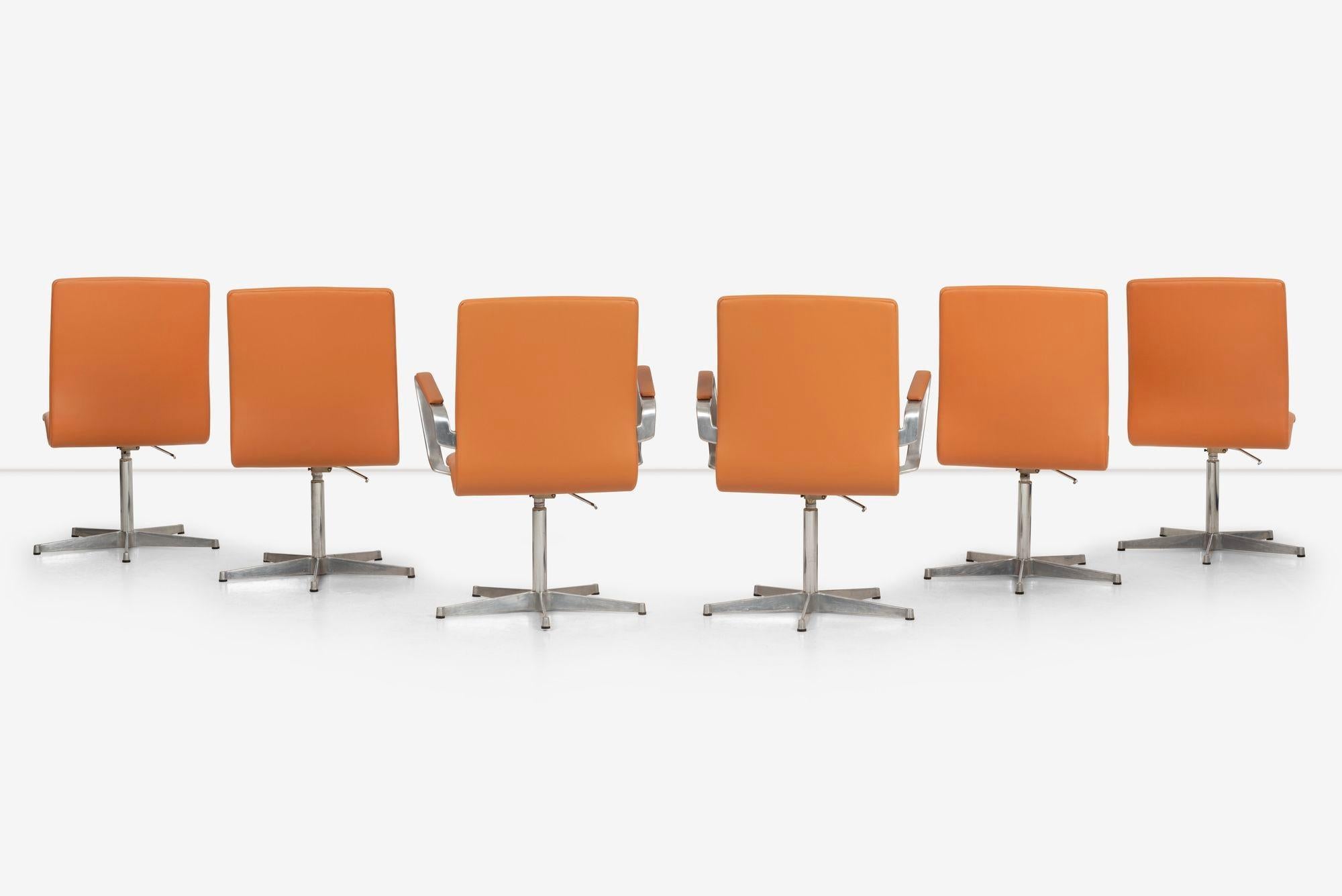 Mid-20th Century Walter Knoll Low-Back Oxford Dining Chairs Set of Six For Sale
