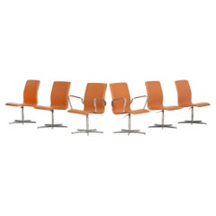 Walter Knoll Oxford-Esszimmerstühle mit niedriger Rückenlehne, Satz mit sechs Stühlen