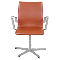  Arne Jacobsen Low oxford chair from 2007 in cognac leather