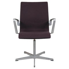Arne Jacobsen Low Oxford Chair from 2008 with Dark Grey Fabric