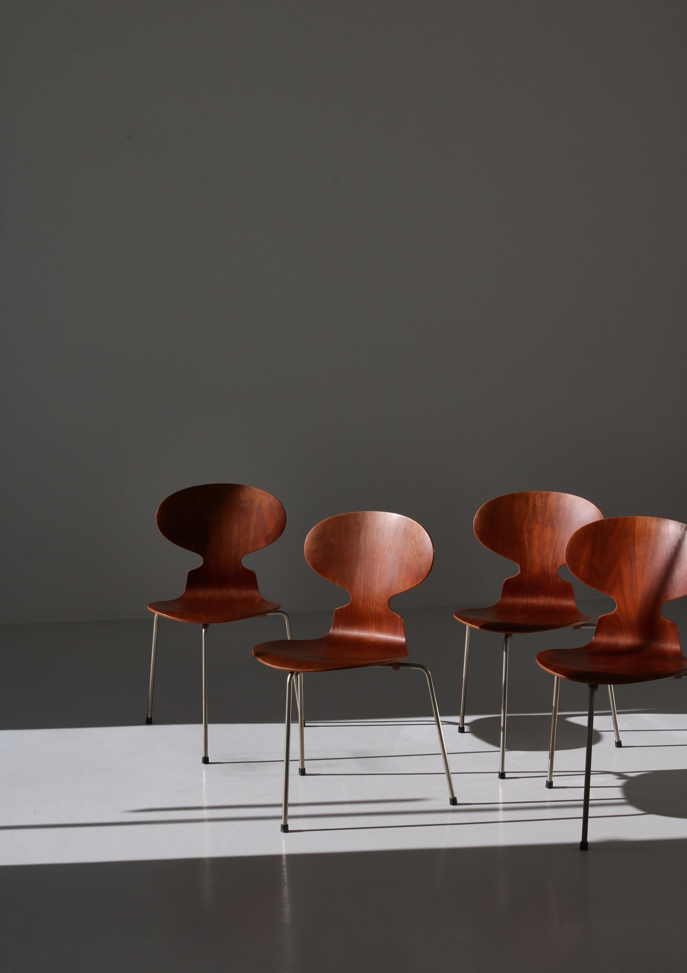 Early set of 4 Arne Jacobsens iconic Model 3100 