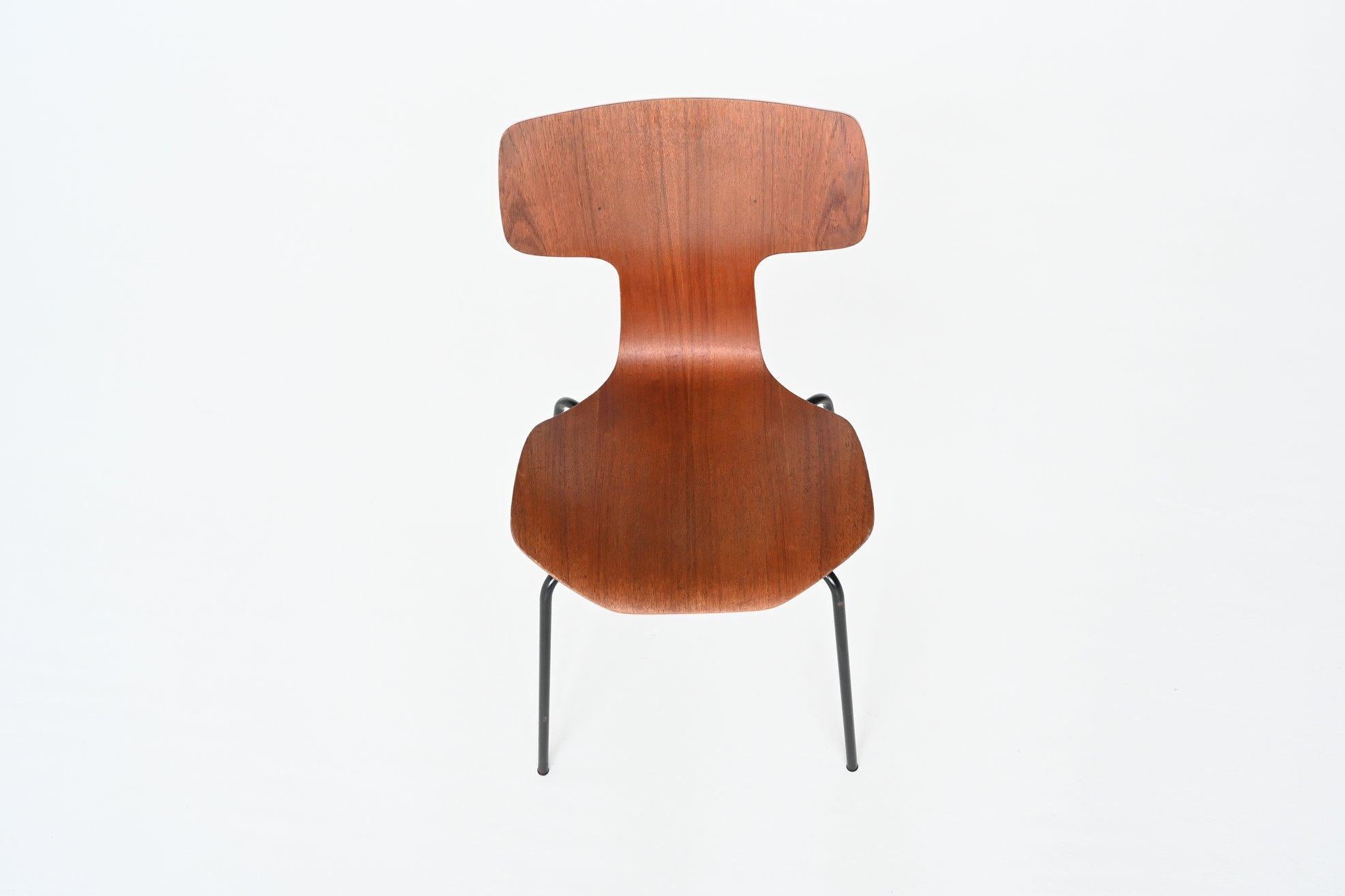 Arne Jacobsen Model 3103 Hammer Chairs Teak Frits Hansen Denmark 1969 8