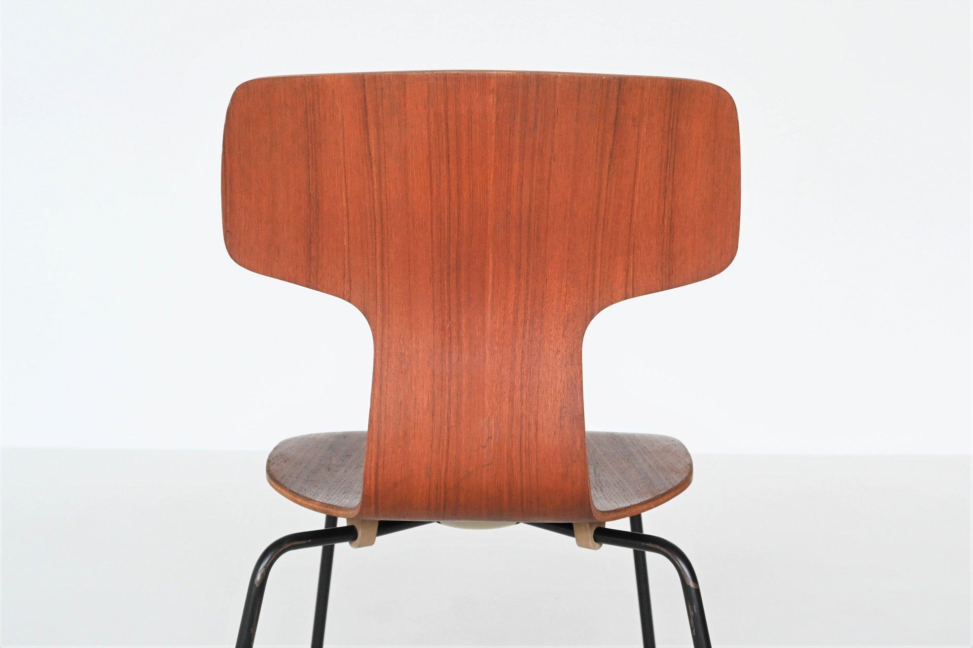 Arne Jacobsen Model 3103 Hammer Chairs Teak Frits Hansen Denmark 1969 9
