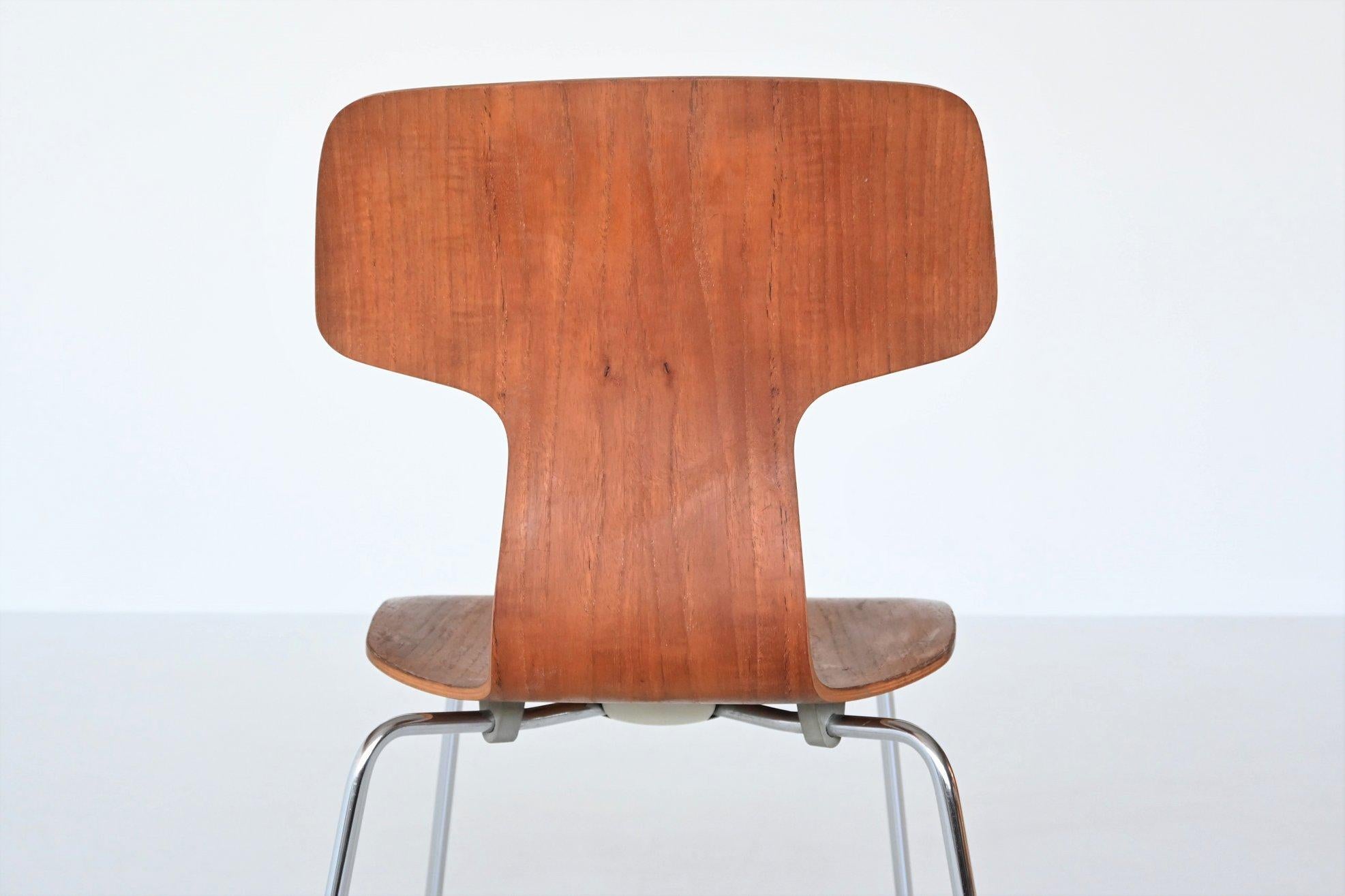 Arne Jacobsen Model 3103 Hammer Chairs Teak Fritz Hansen Denmark 1980 6