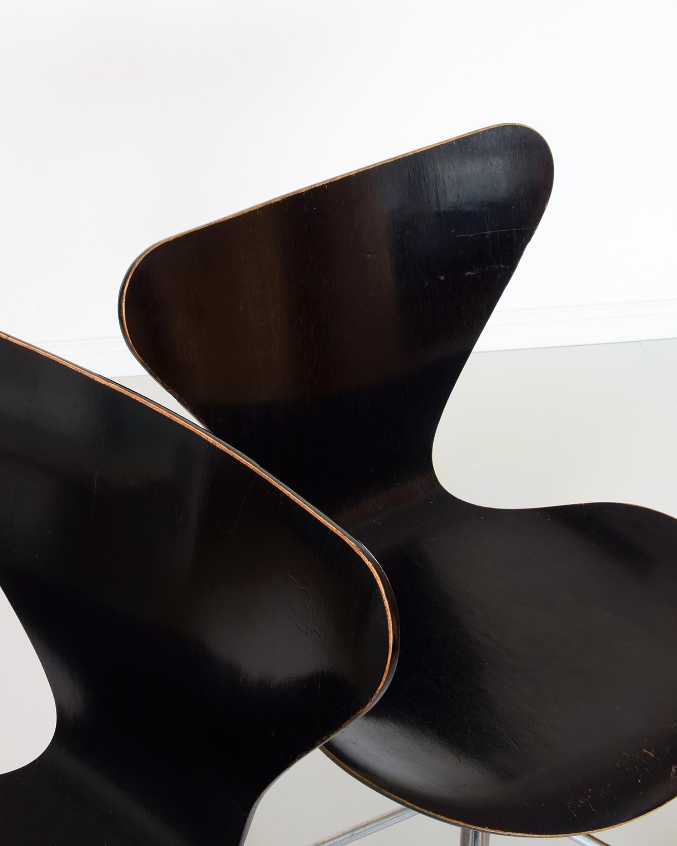 Arne Jacobsen Model 3117 Adjustable Desk Work Chairs, 1955, Early Matching Pair 1