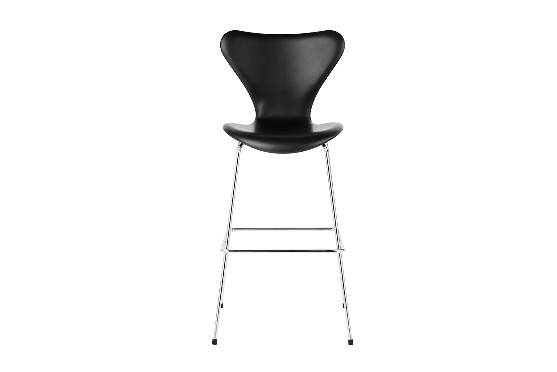 Mid-Century Modern Arne Jacobsen Model 3187 Barstool Fully Upholstered For Sale