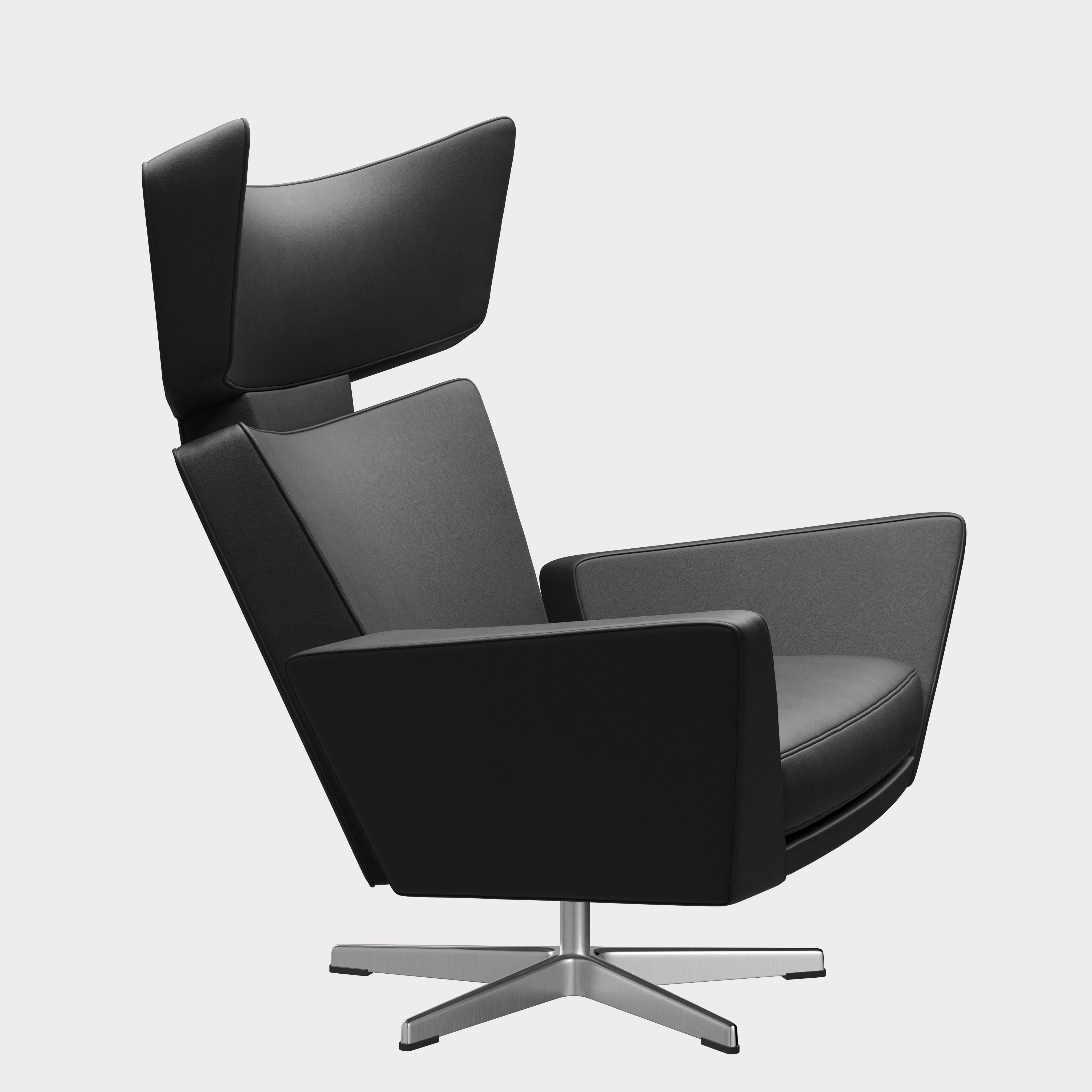 Arne Jacobsen 'Oksen' Chair for Fritz Hansen in Essential Leather Upholstery For Sale 11