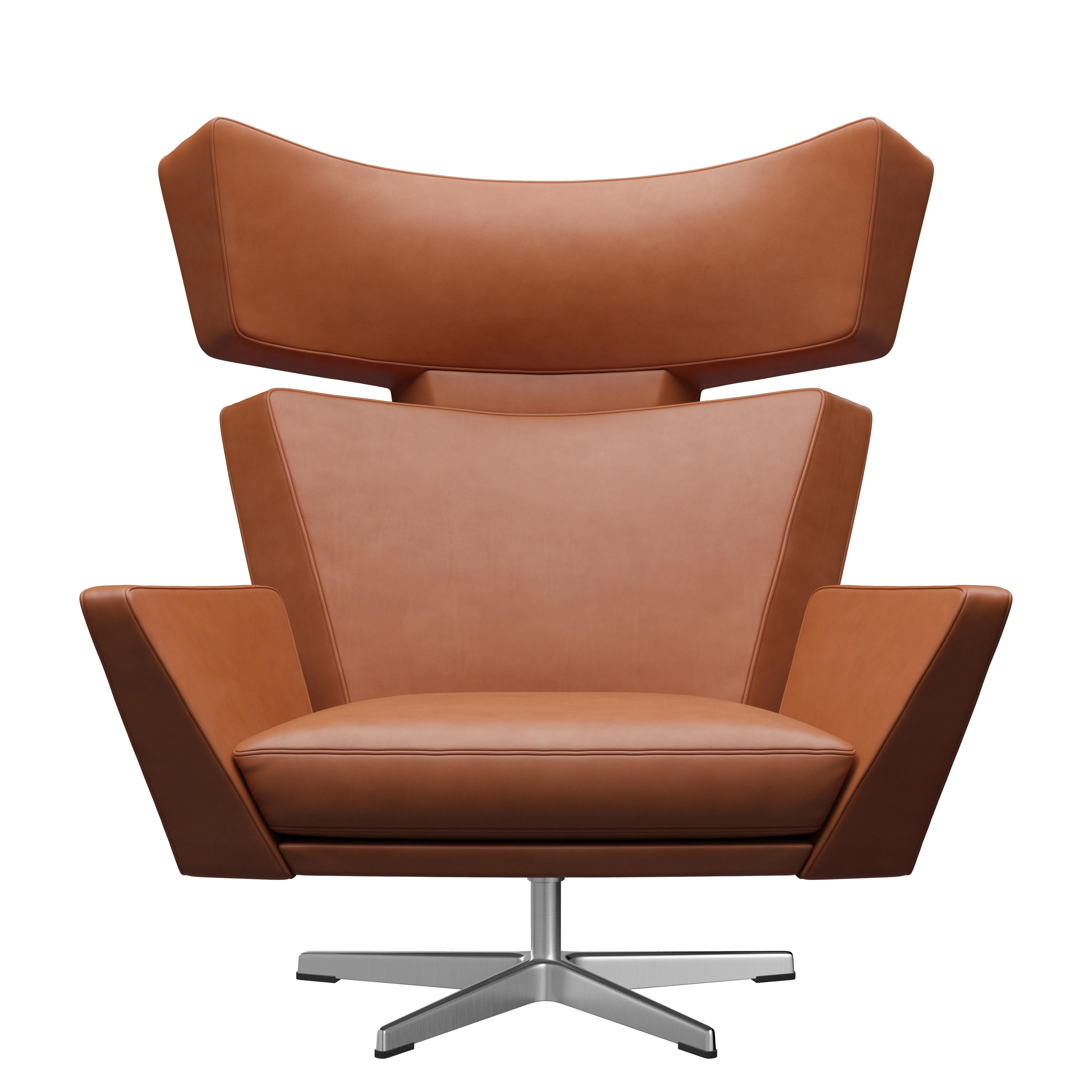 Arne Jacobsen 'Oksen' Chair for Fritz Hansen in Grace Leather Upholstery For Sale 10