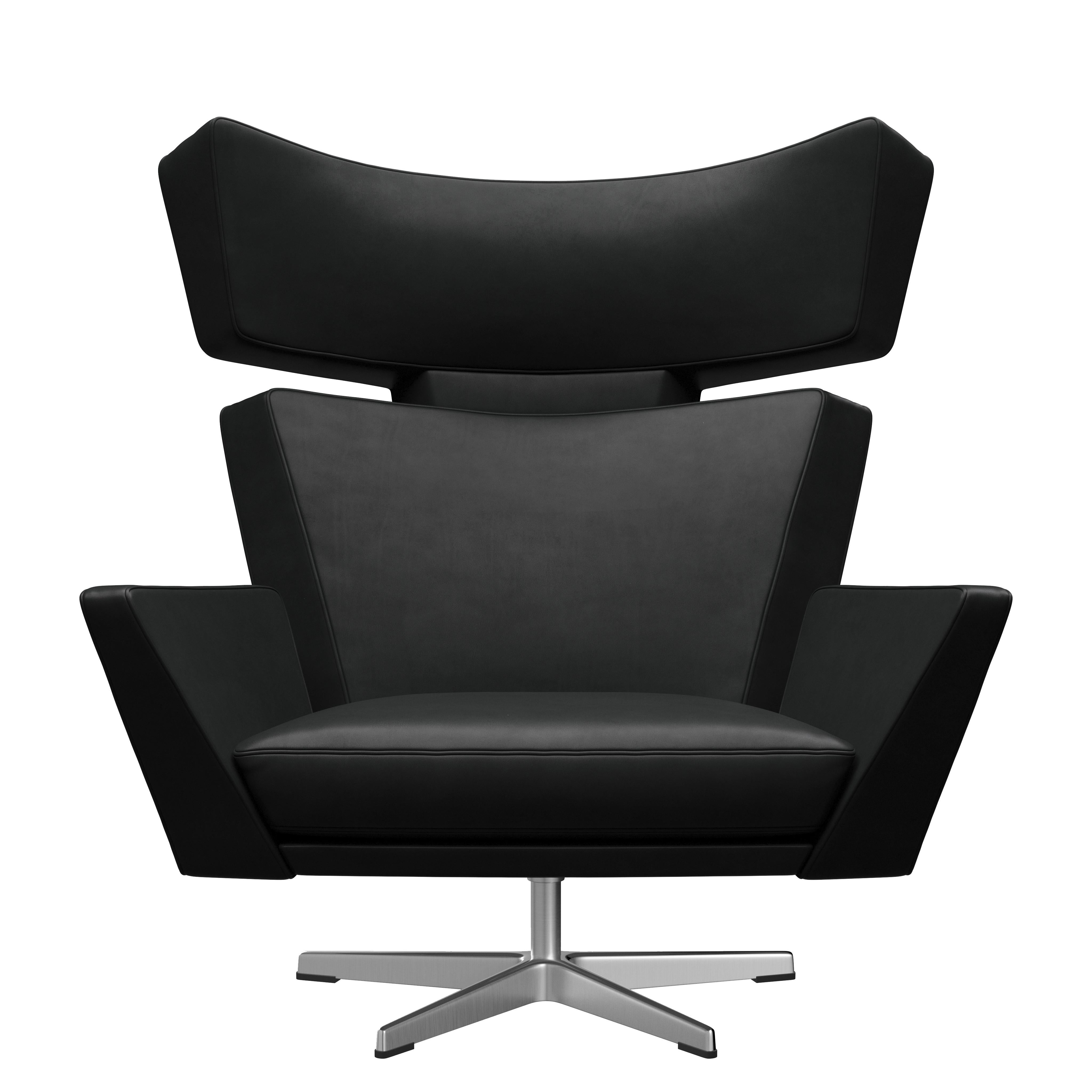 Arne Jacobsen 'Oksen' Chair for Fritz Hansen in Grace Leather Upholstery For Sale 11