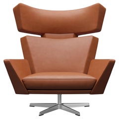Arne Jacobsen 'Oksen' Chair for Fritz Hansen in Grace Leather Upholstery