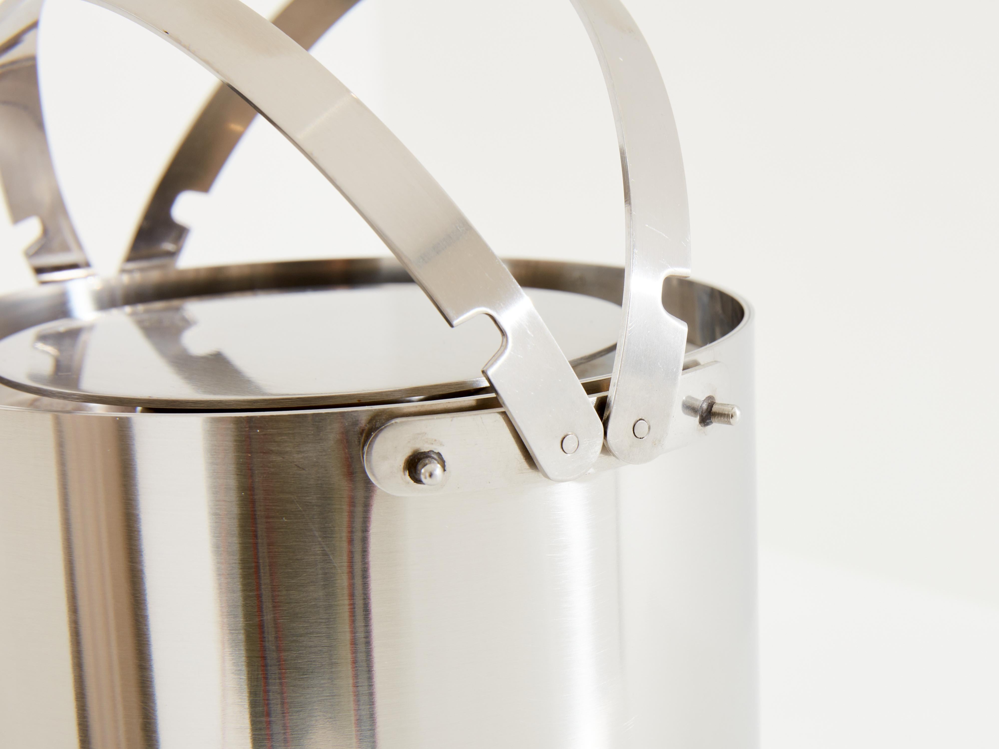Français Seau à glace original en acier inoxydable Arne Jacobsen 1960 en vente