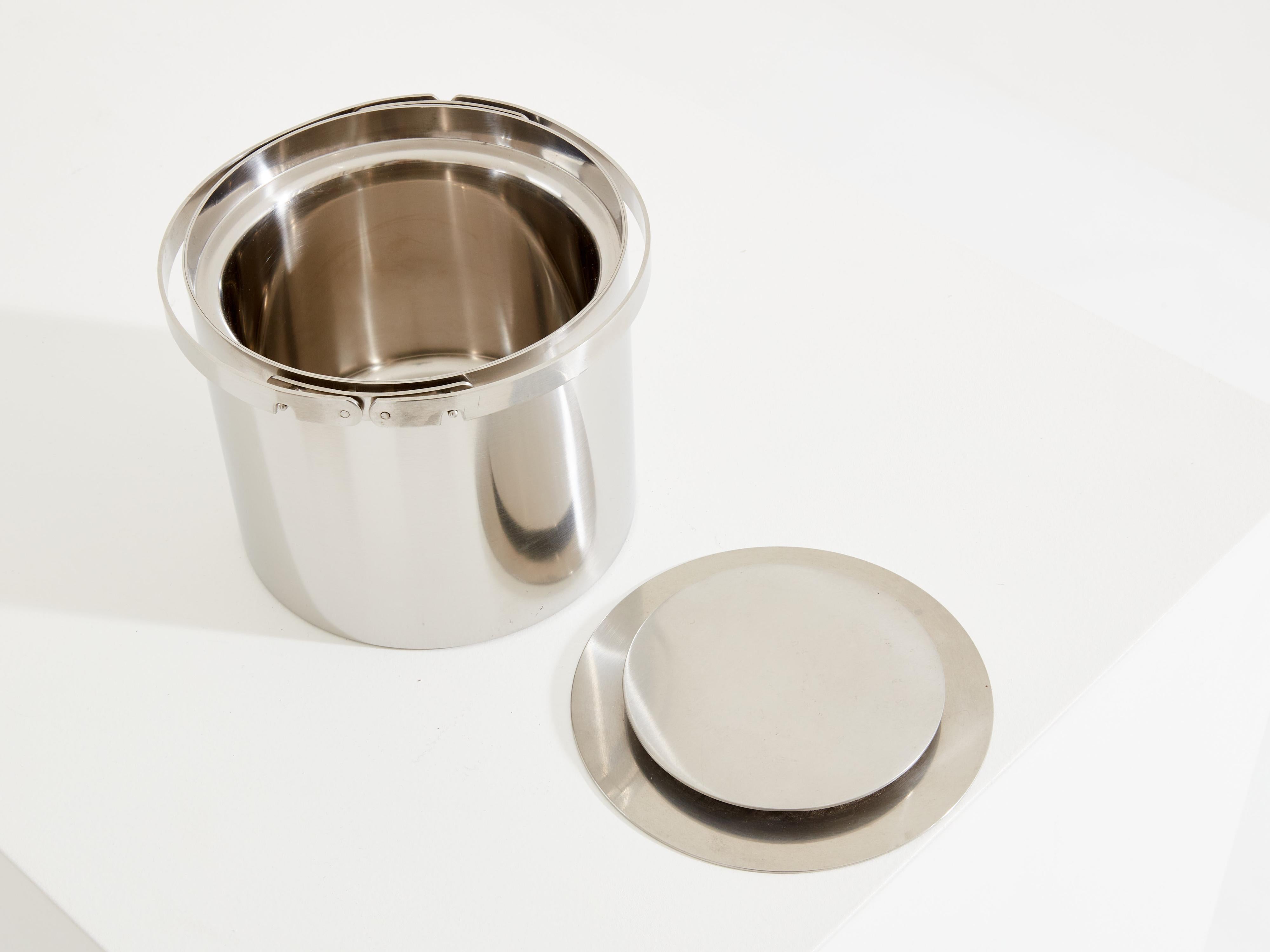 Seau à glace original en acier inoxydable Arne Jacobsen 1960 Bon état - En vente à Paris, IDF