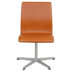 Arne Jacobsen Oxford Chair Reupholstered with Walnut Aniline Leather