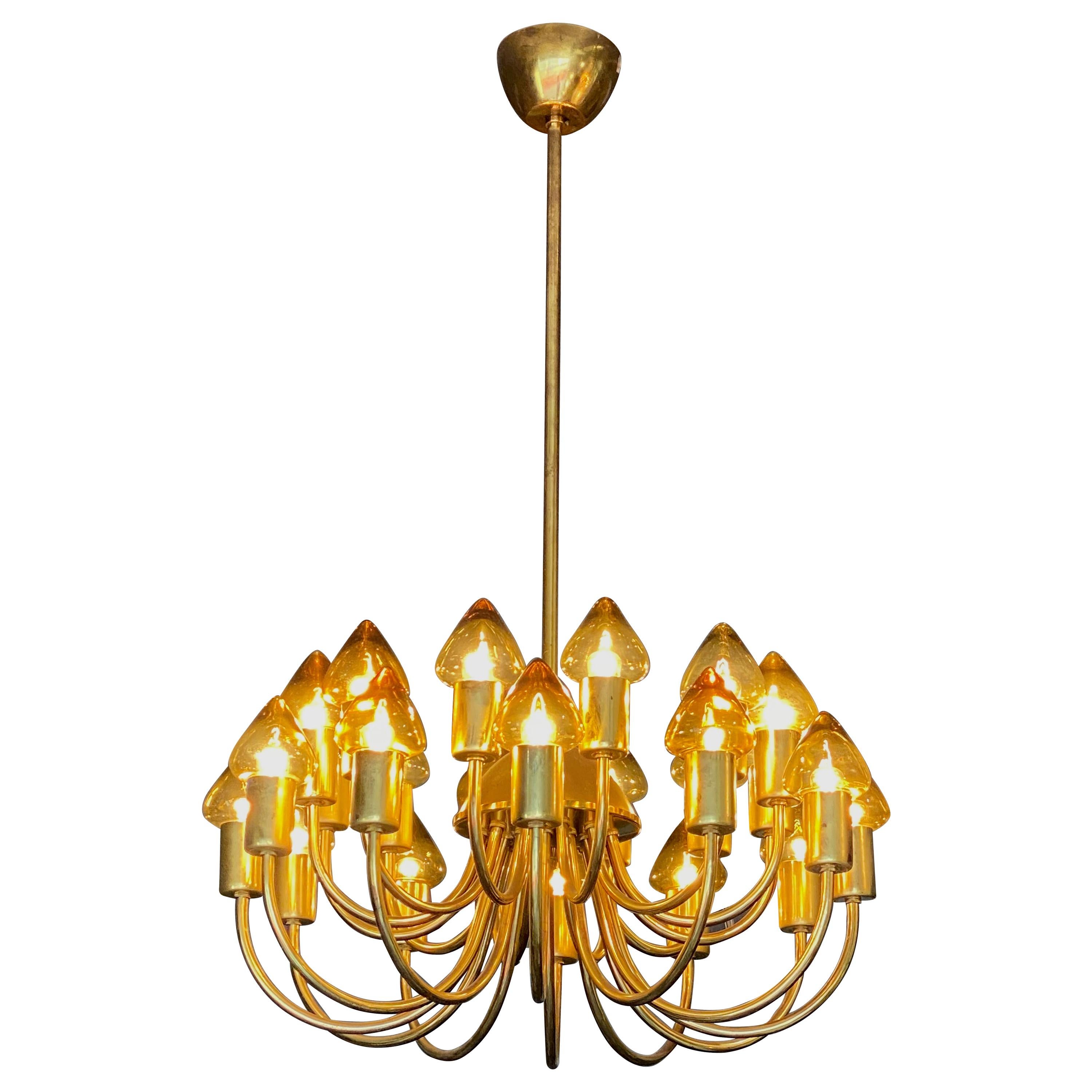  Arne Jacobsen : Pair of Scale Brass Chandelier  For Sale