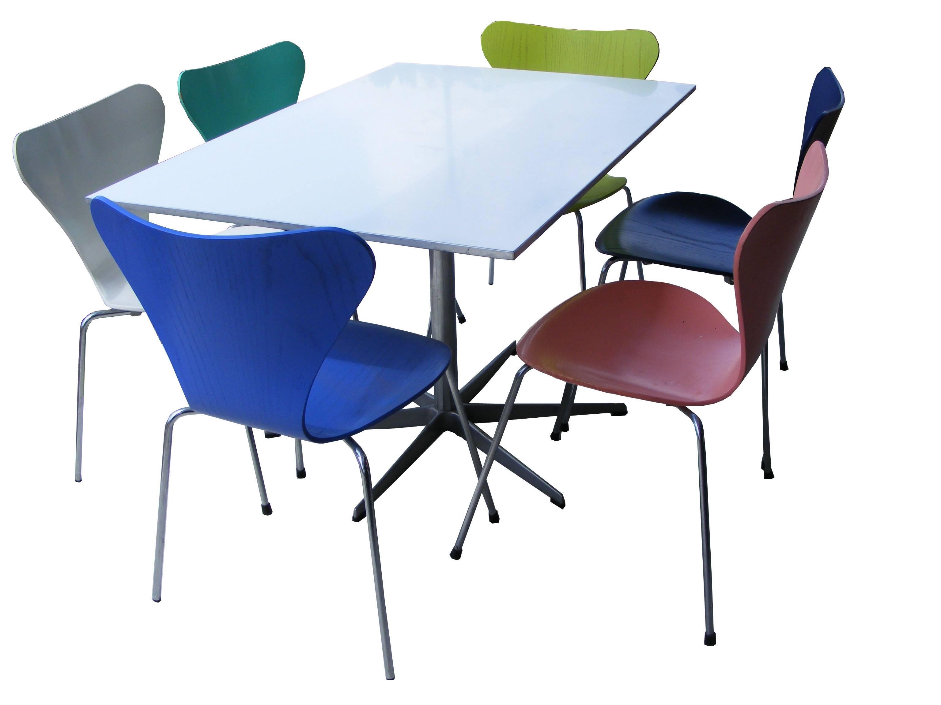 Mid-Century Modern Arne Jacobsen Piet Hein Dining Table Series Six  For Sale