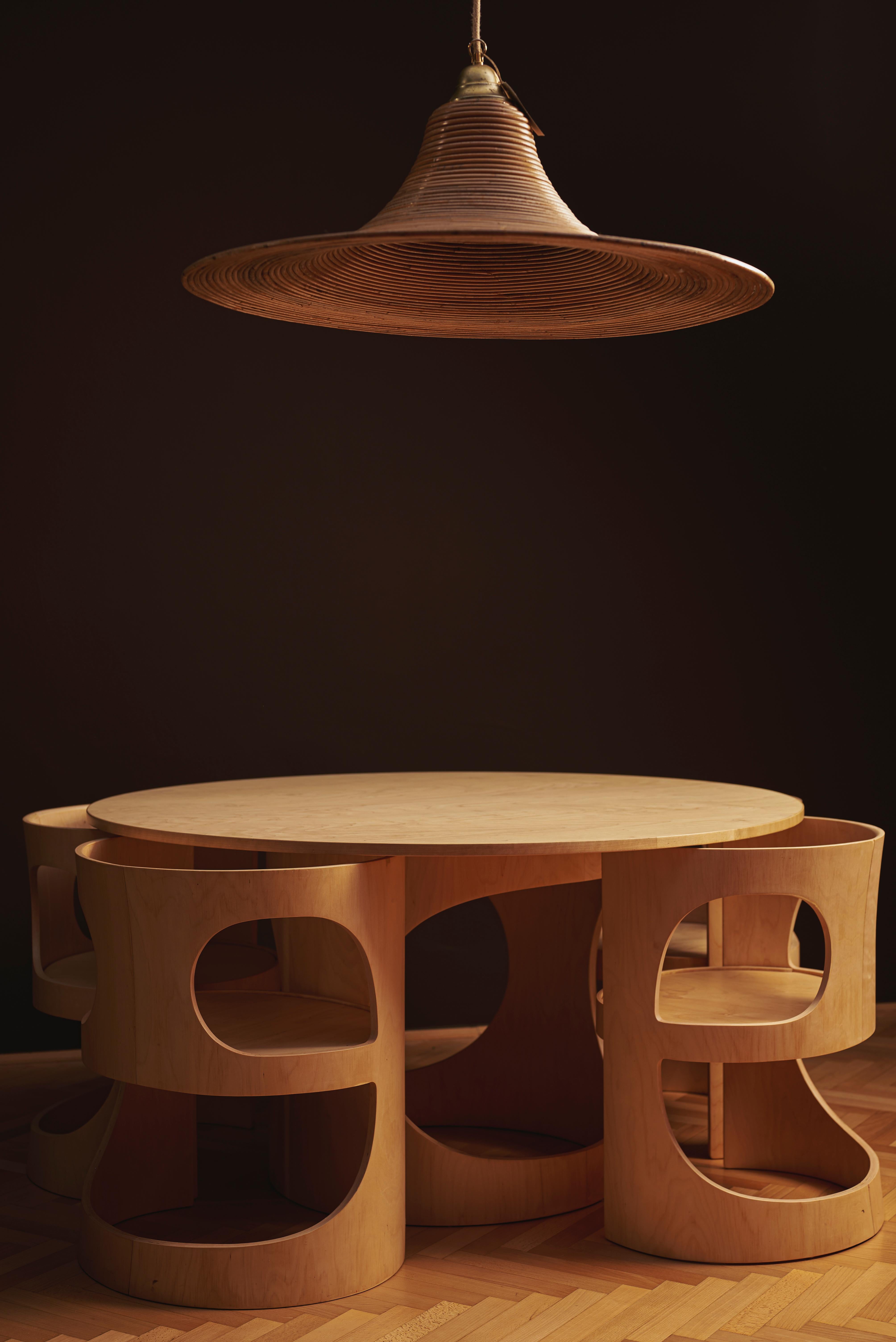 Mesa y silla Pre Pop de Arne Jacobsen, juego de 4 para Asko, Finlandia, 1969 en venta 3