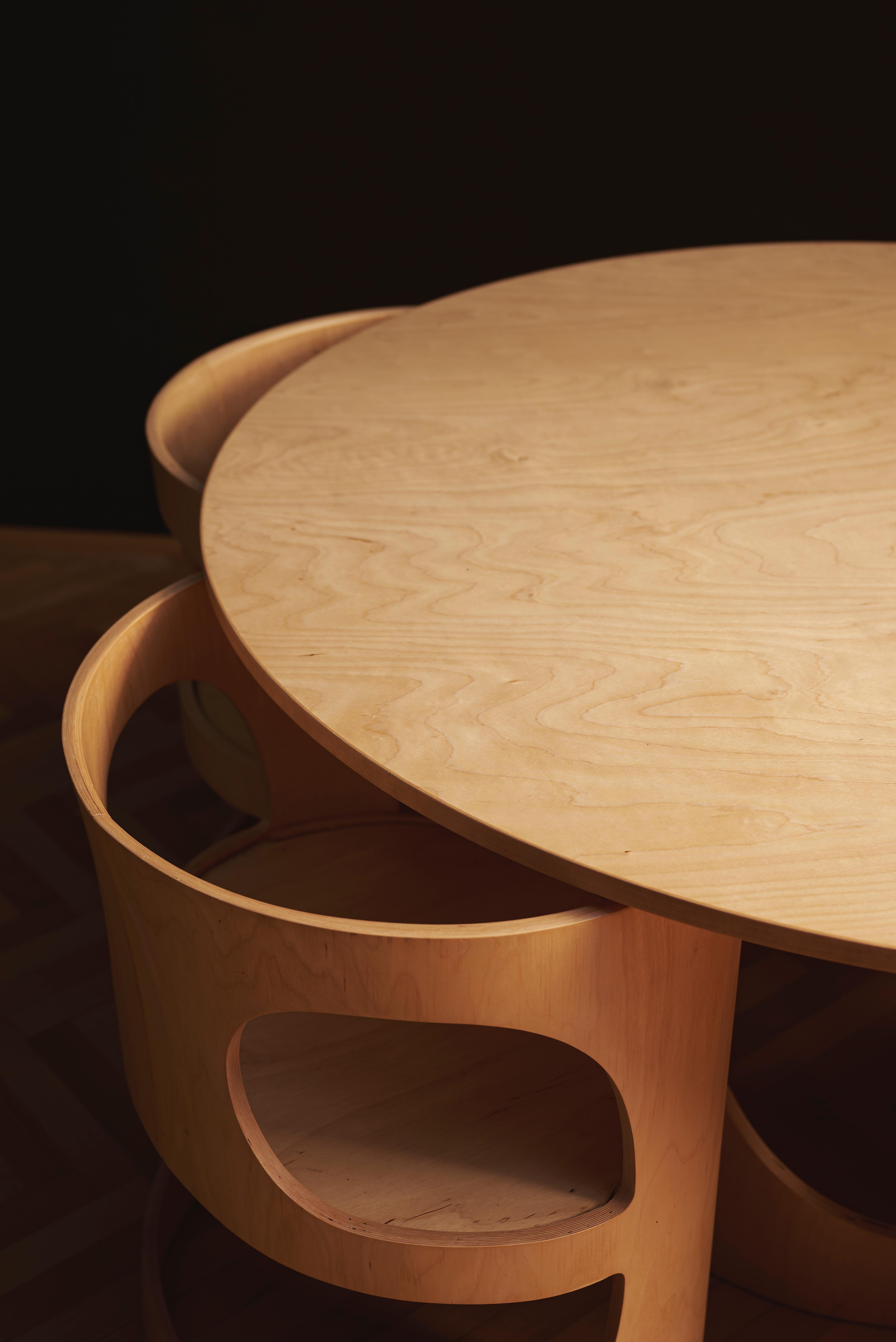 Mesa y silla Pre Pop de Arne Jacobsen, juego de 4 para Asko, Finlandia, 1969 en venta 4