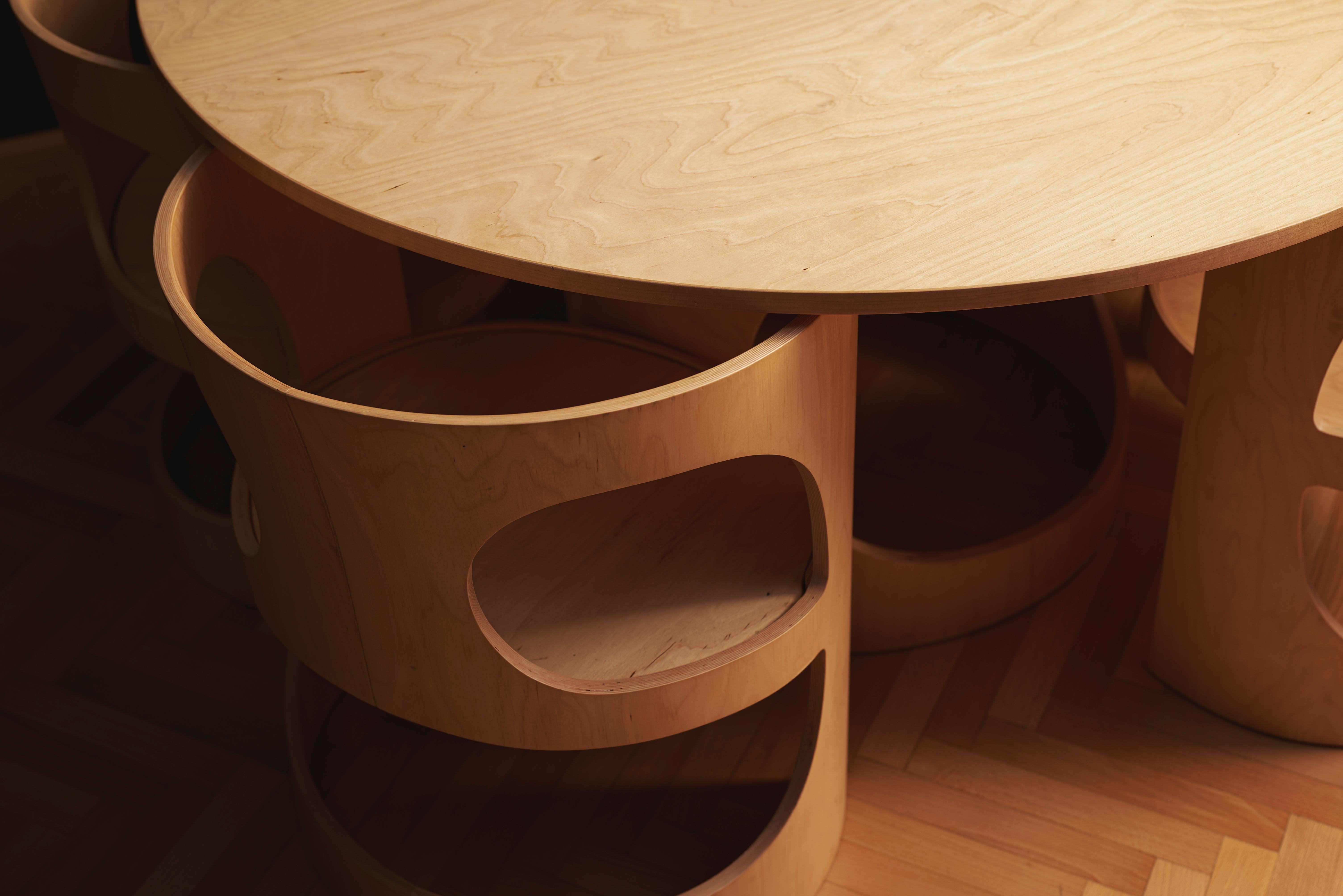 Mesa y silla Pre Pop de Arne Jacobsen, juego de 4 para Asko, Finlandia, 1969 en venta 1