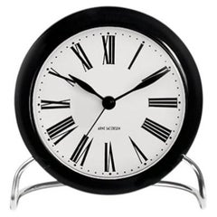 Horloge de table « Roman » d'Arne Jacobsen, blanche, Ø 4,3 pouces