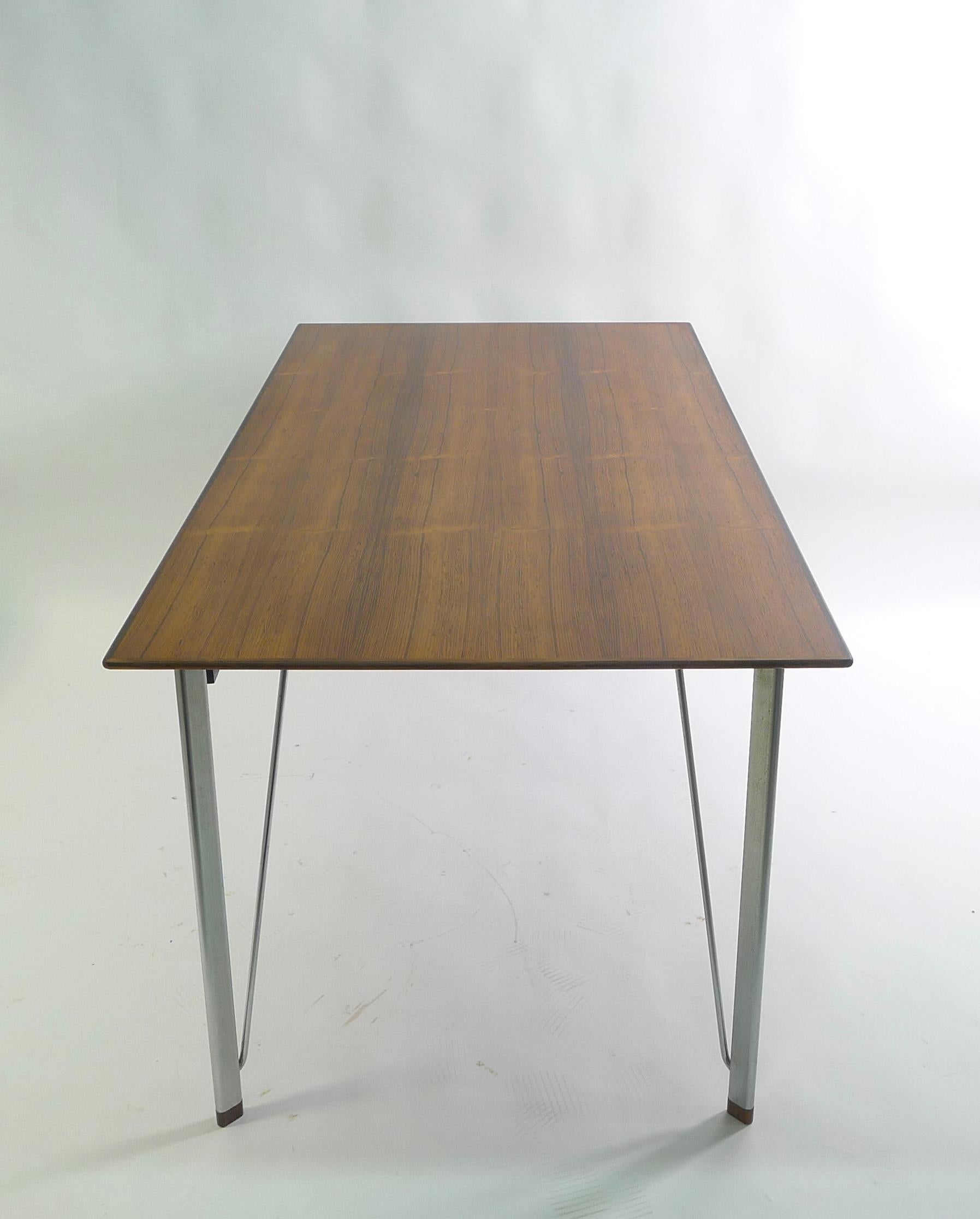 Arne Jacobsen Rosewood and Steel Writing Desk FH3605, Danish, Designed 1955 For Sale 1