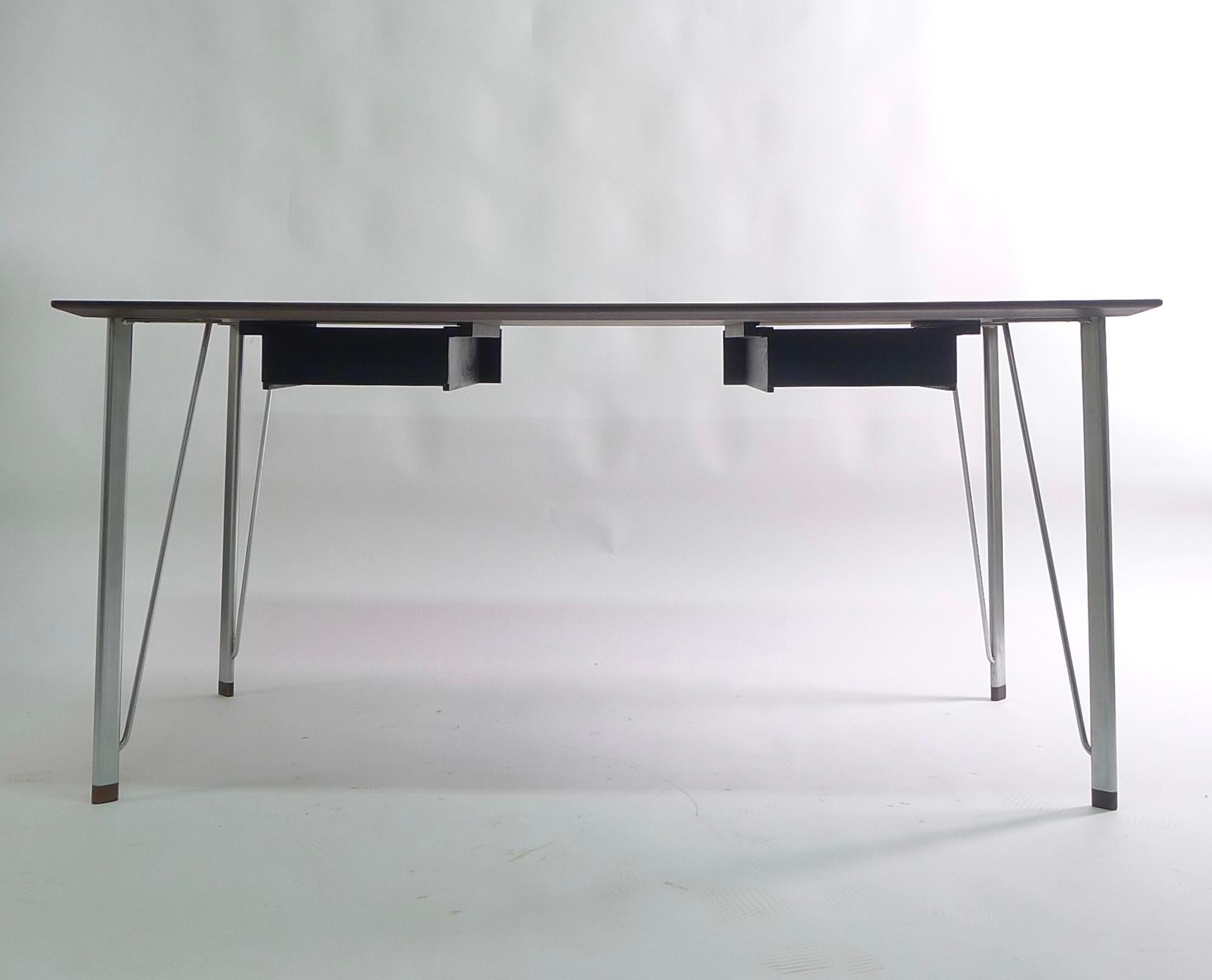 Arne Jacobsen Rosewood and Steel Writing Desk FH3605, Danish, Designed 1955 For Sale 2