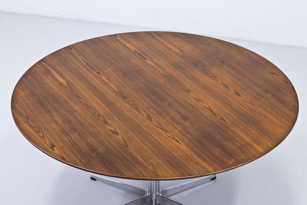 Aluminum Arne Jacobsen Rosewood Dining Table