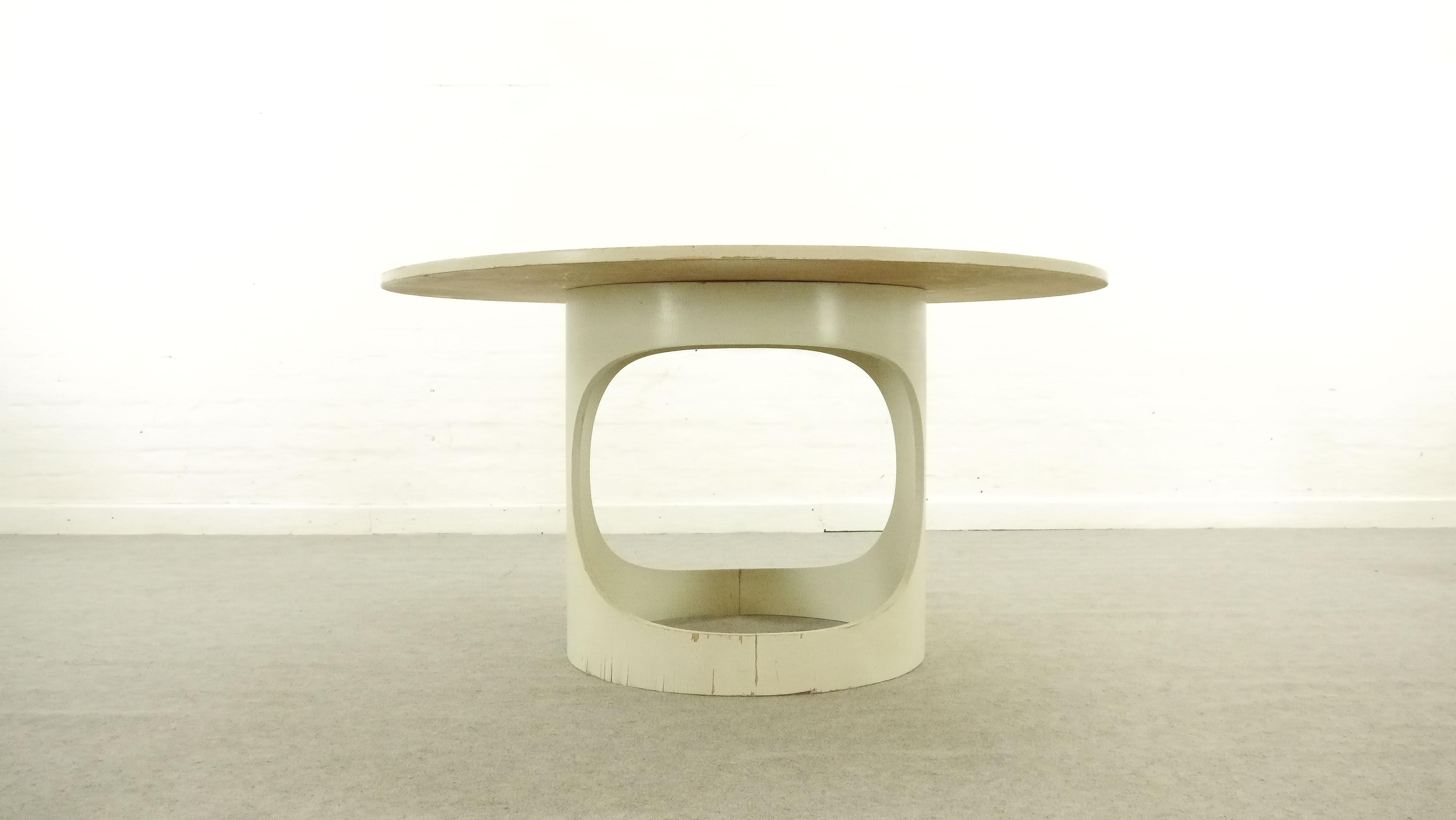 Arne Jacobsen Round White Pre-Pop Dining Table by ASKO, Finland circa 1968 9
