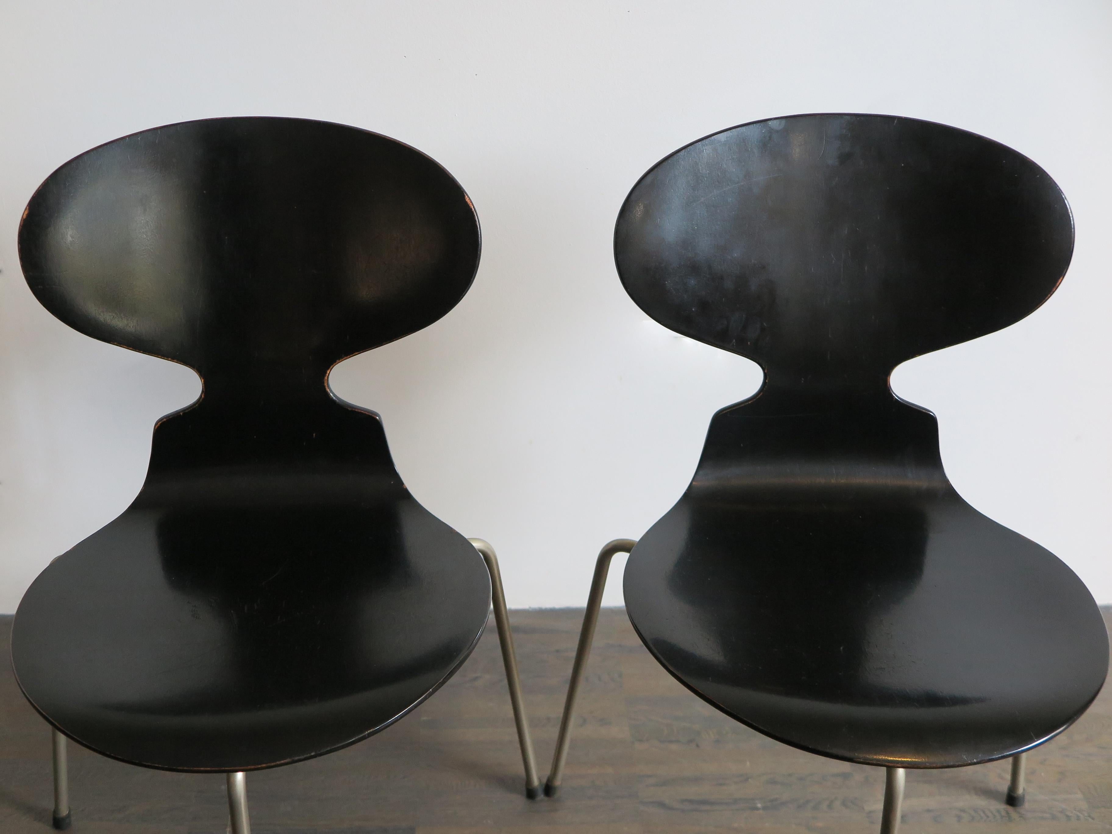 Arne Jacobsen Scandinavian Dining Chairs Model Ant for Fritz Hansen, 1950s In Good Condition In Reggio Emilia, IT