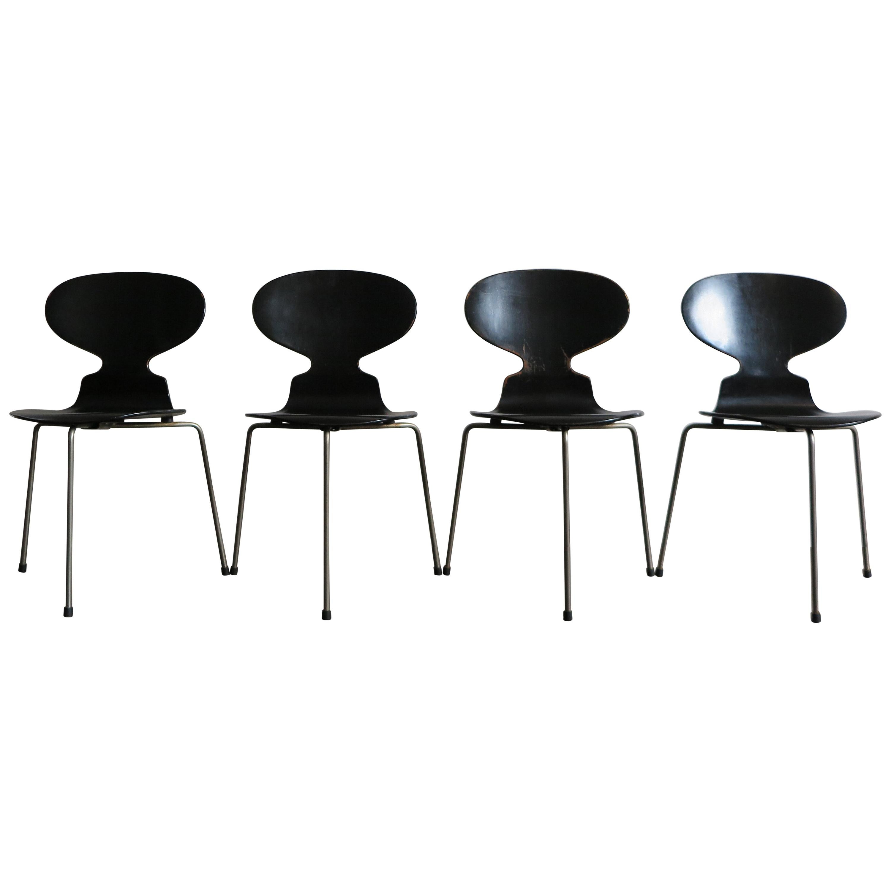 Arne Jacobsen Scandinavian Dining Chairs Model Ant for Fritz Hansen, 1950s