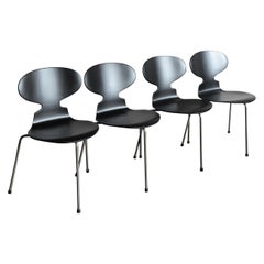 Arne Jacobsen Scandinavian Dining Chairs Model Ant for Fritz Hansen, 1950s