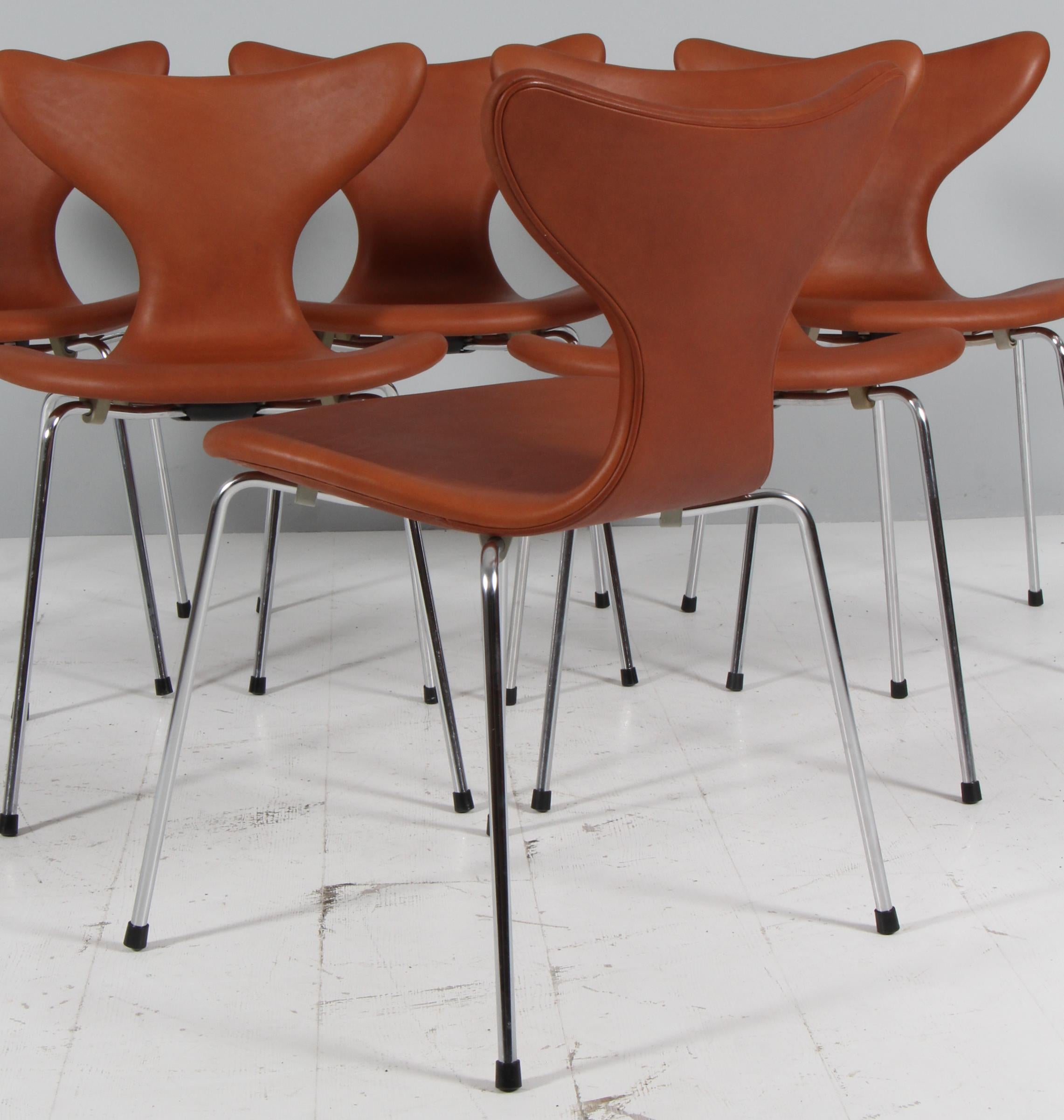 Leather Arne Jacobsen, Seagull, Dining Chair For Sale