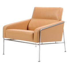 Moderner Arne Jacobsen-Ledersessel aus der Mitte des Jahrhunderts von Fritz Hansen, Serie 3300