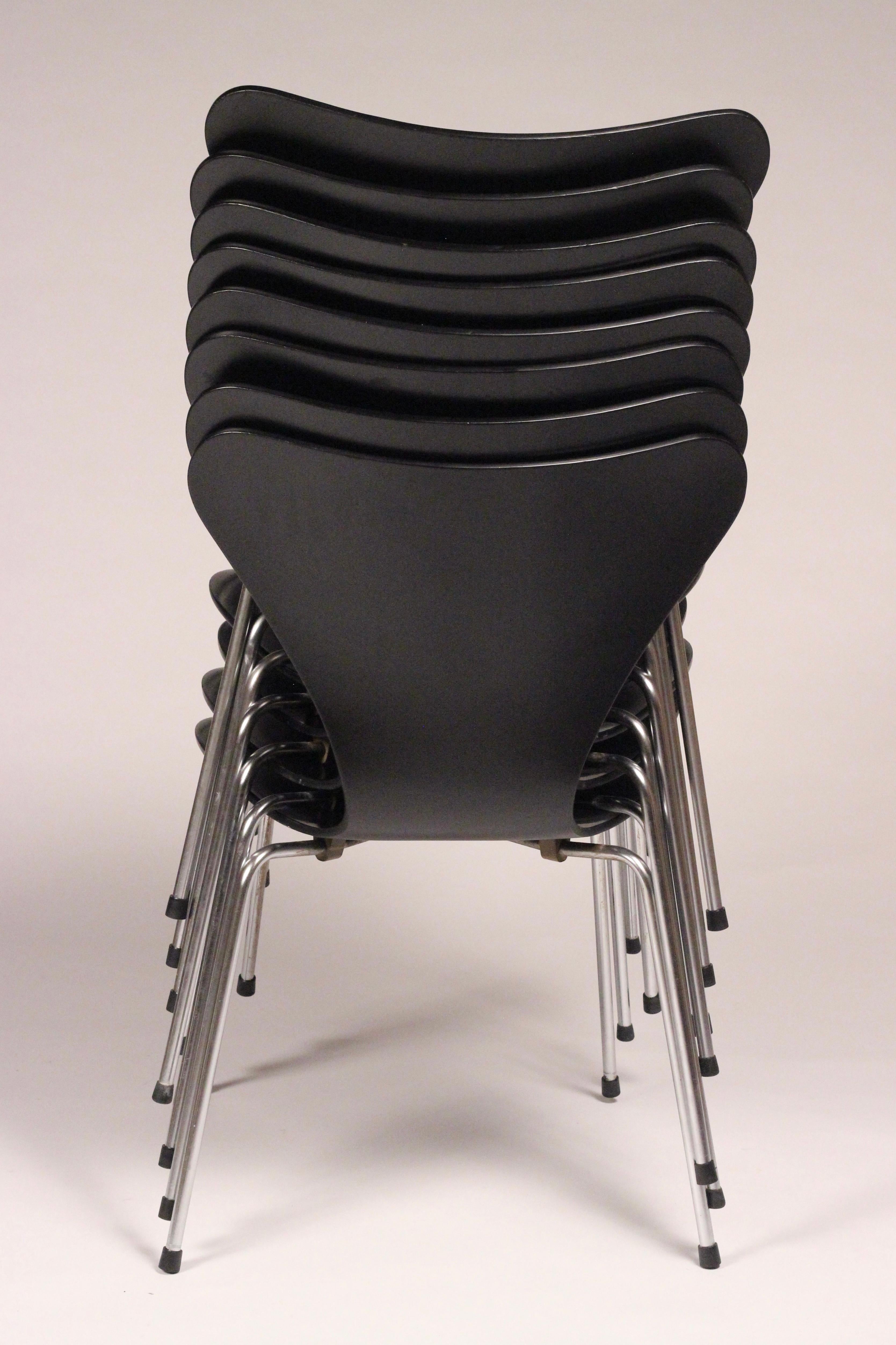Chaises Arne Jacobsen Series 7 ou 3107 de Fritz Hansen, style mi-siècle moderne, 1964 en vente 6