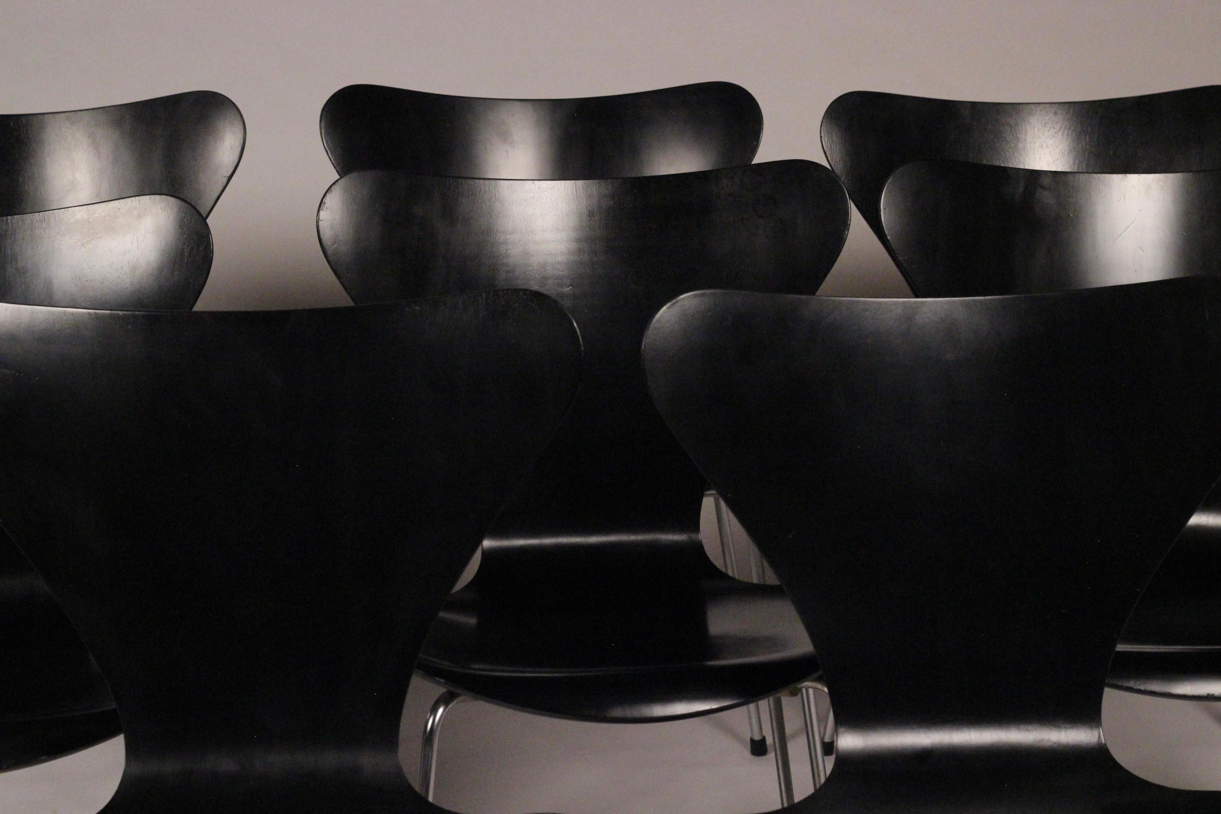 Chaises Arne Jacobsen Series 7 ou 3107 de Fritz Hansen, style mi-siècle moderne, 1964 en vente 1