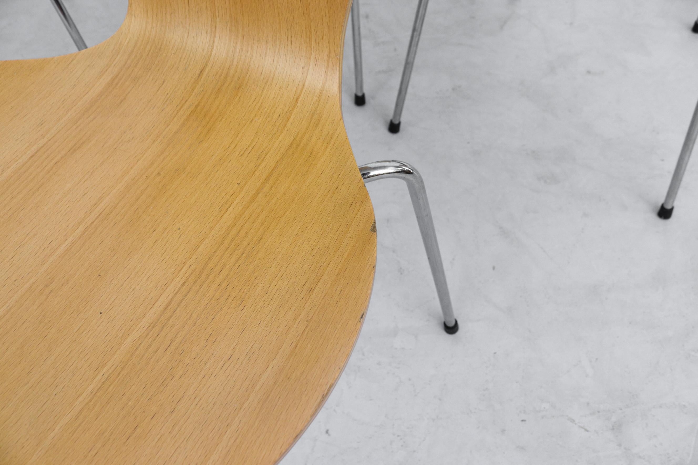 Chaises empilables série 7 en bois de hêtre d'Arne Jacobsen pour Fritz Hansen  en vente 3