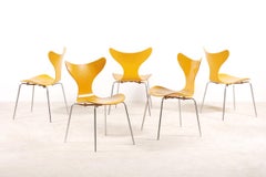 Arne Jacobsen, Set of 5 Lily Chairs for Fritz Hansen, 1968