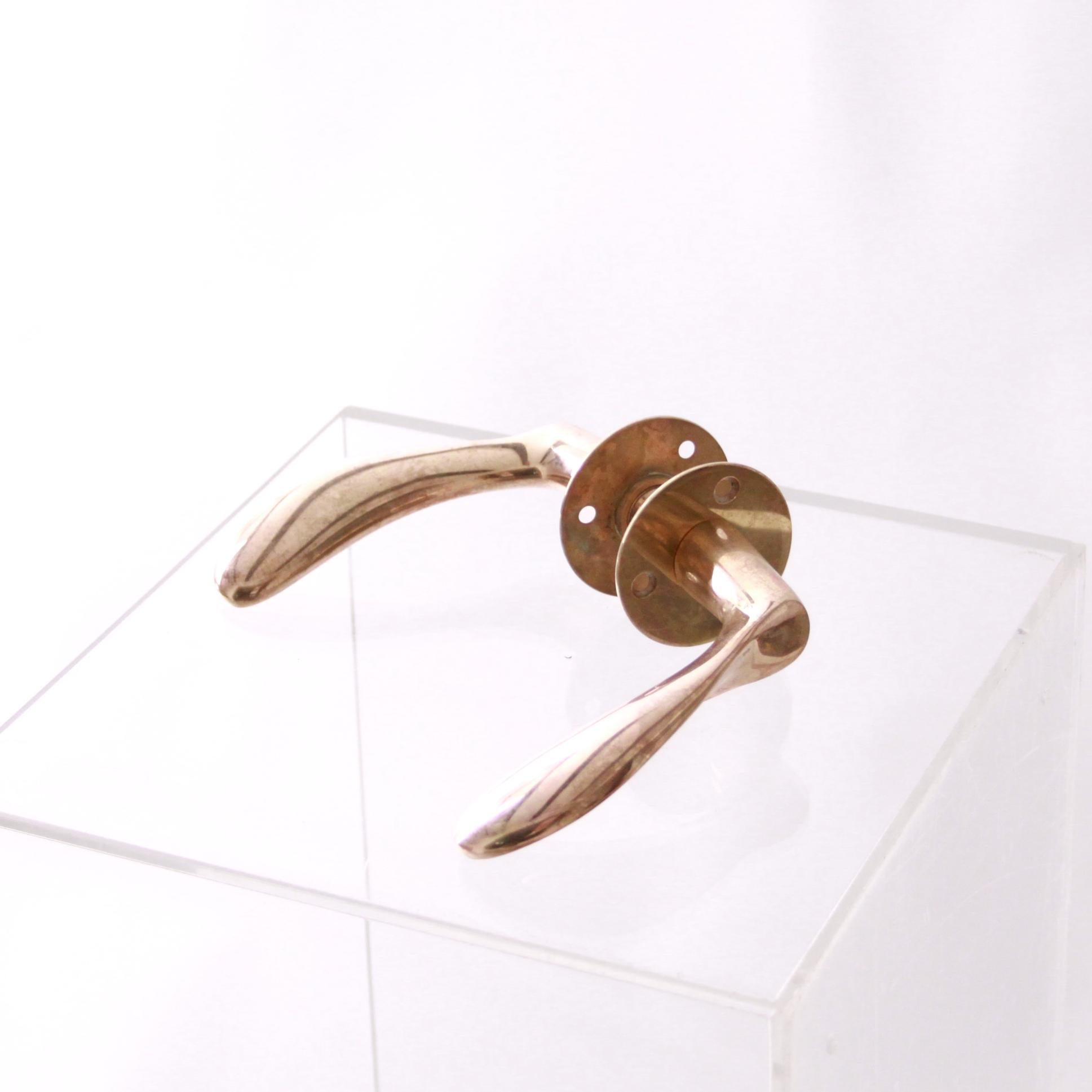 20th Century Arne Jacobsen Solid Brass Door Handles For Sale