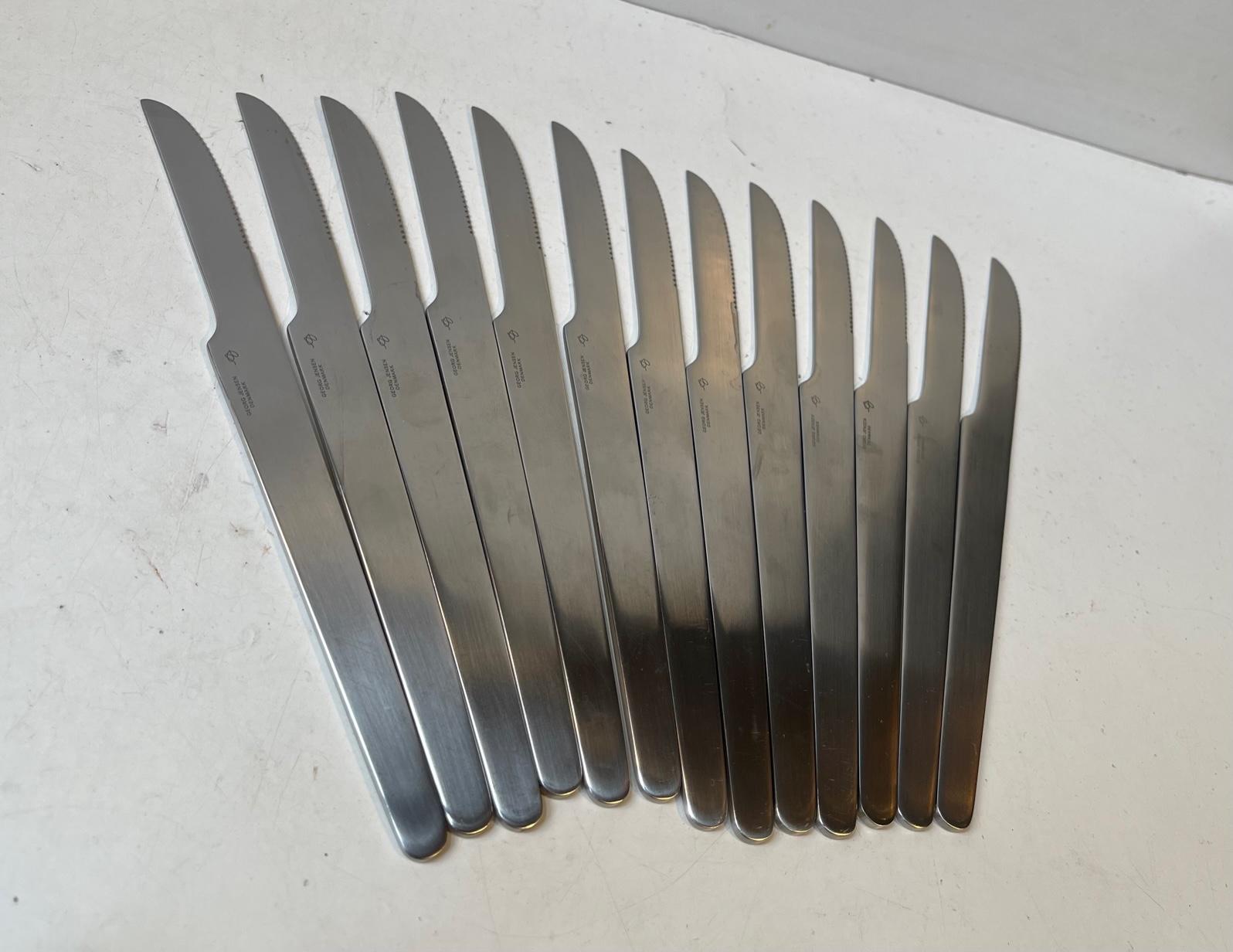 Arne Jacobsen Stainless Cutlery Flatware Set for Georg Jensen, 12 Persons 1