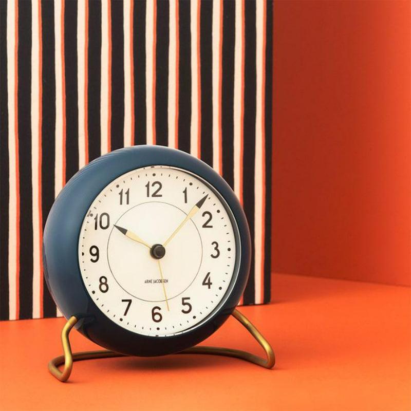 インテリア時計 blue skyARNE JACOBSEN Table Clock LK Arne Jacobsen 'Station' Table Clock, Blue, Ø 4.3 in For Sale at