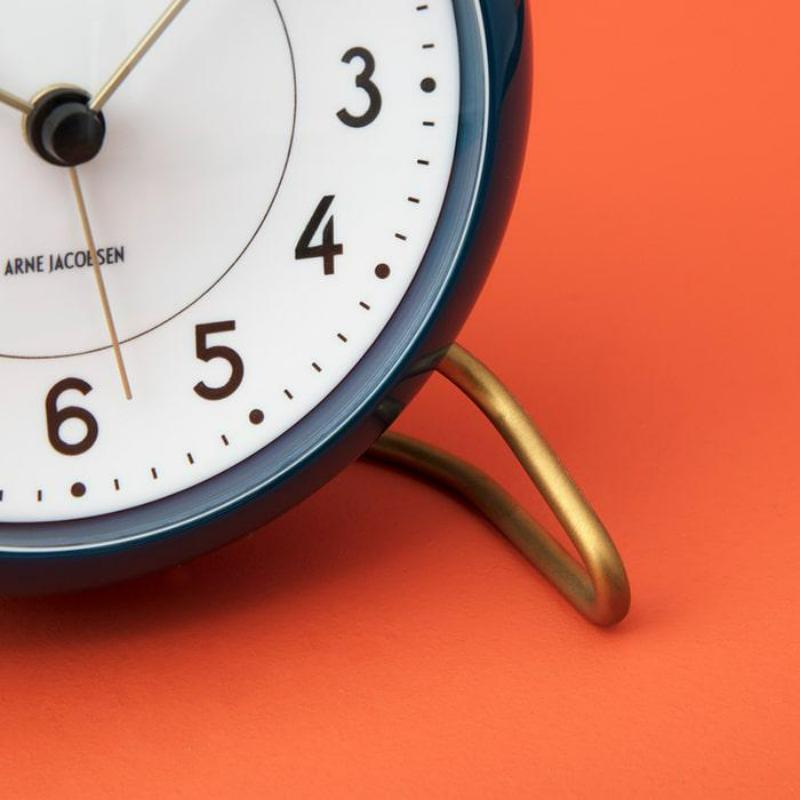 Arne Jacobsen 'Station' Table Clock, Blue, Ø 4.3 in For Sale at