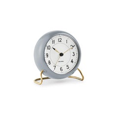 Horloge de table « Station » d'Arne Jacobsen, grise, Ø 4,3 pouces